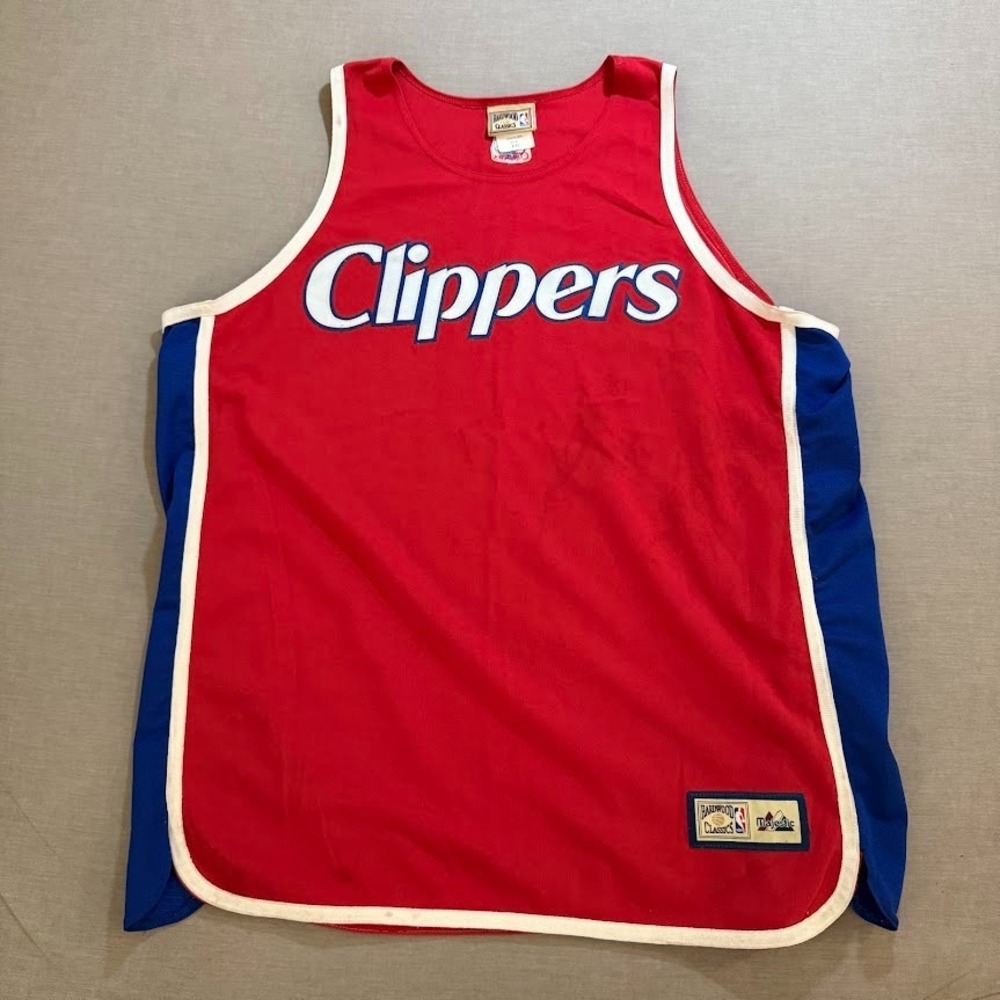 Vintage Los Angeles Clippers Majestic Hardwood Classics Jersey Mens 2XL Red USA.